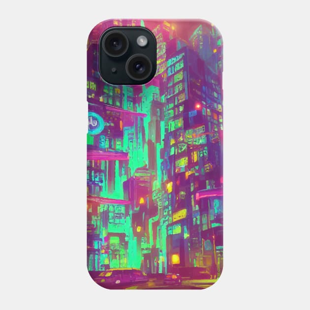 Japan Neon City Lights Phone Case by star trek fanart and more