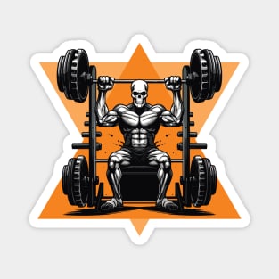 Skeleton Gym Workout Halloween Design Magnet