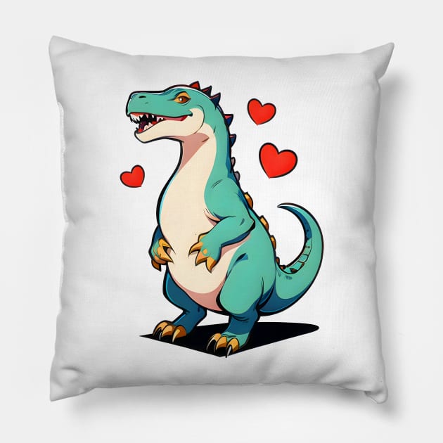 Fun Cartoon Dino 01 Pillow by CGI Studios