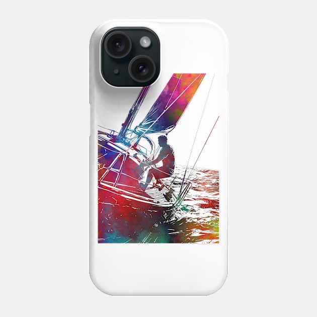 Yacht racing sport art #yachting Phone Case by JBJart