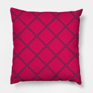Pink and Purple Geometric Diamond Pattern Pillow