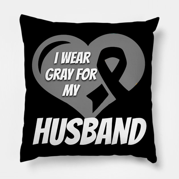 Brain Cancer Husband Pillow by mikevdv2001