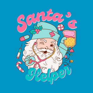 Santa's Helper Classic Retro Nurse Doctor T-Shirt