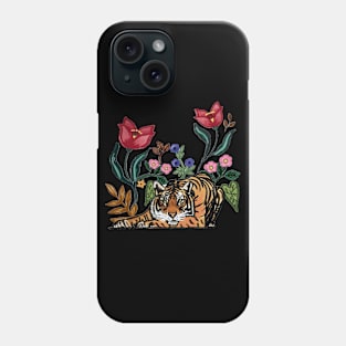 Tiger in the garden Phone Case