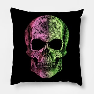 Cool skull,purple green skull mask face Pillow