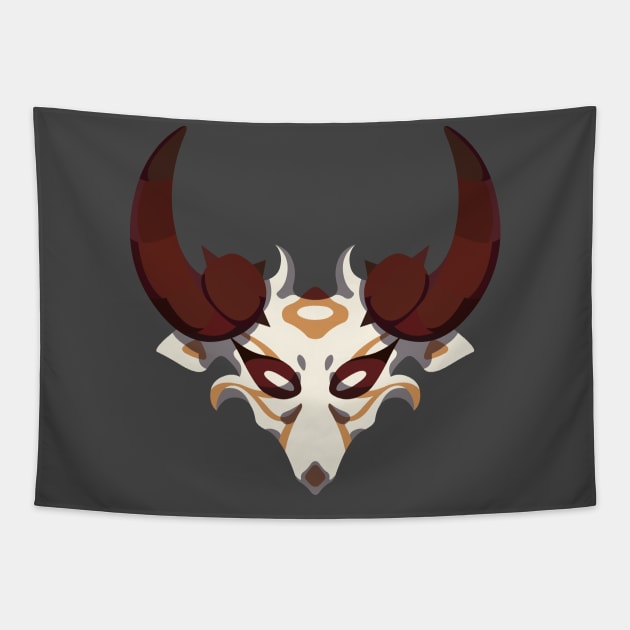 Mitachurl Skull Mask [Genshin Impact] Tapestry by Tad