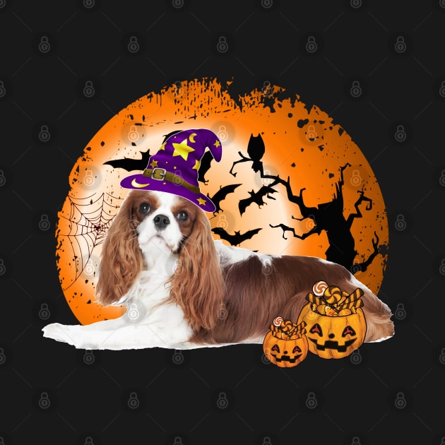 Happy Halloween Cavalier King Charles Spaniel Dogs Halloween Gift by Rene	Malitzki1a