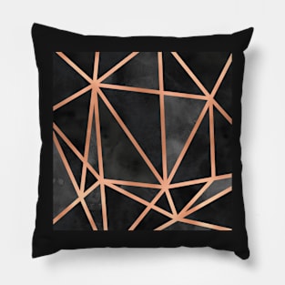 Black & Copper Geo Pillow