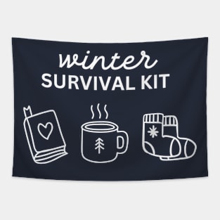 Winter Survival Kit: Good Books, Coffee & Cute Socks Tapestry