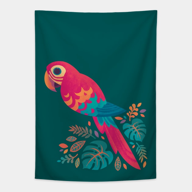 Scarlet Macaw Tapestry by Waynem