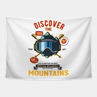 Discover the mountains Tapestry