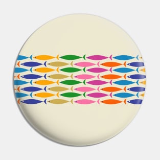Fish Stripe Colorful Minimalist Mid Century Modern Fish Pattern Pin