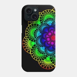 Psychedelic rainbow mandala Phone Case