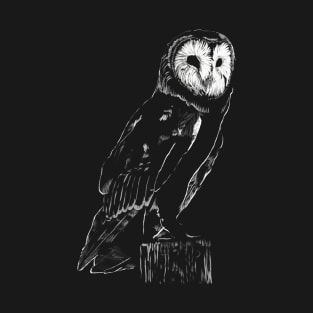 "Barn Owl" Jamie's Hand-Drawn Owl Collection T-Shirt