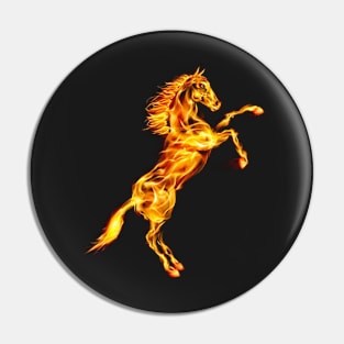 Flaming Orange Fire Horse Pin