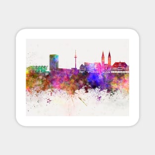 Bremen skyline in watercolor background Magnet