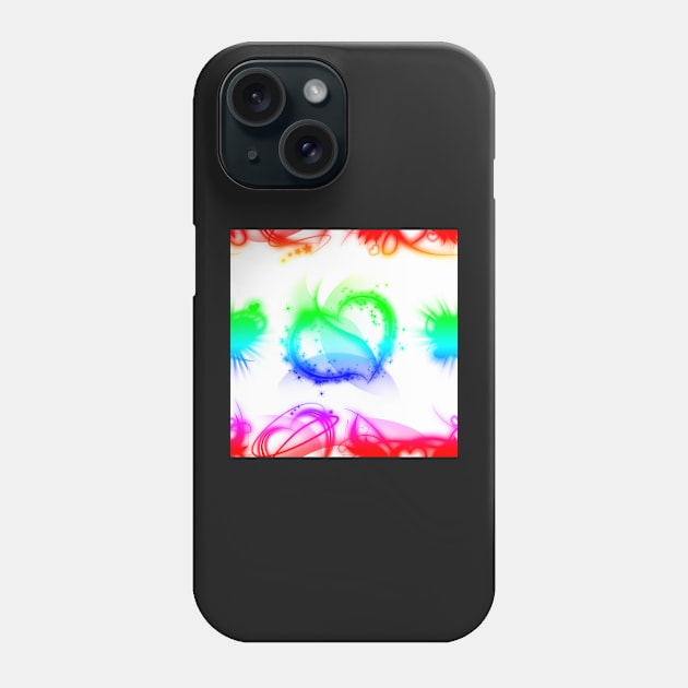 Funky Rainbow Hearts With White Background Phone Case by NeavesPhoto