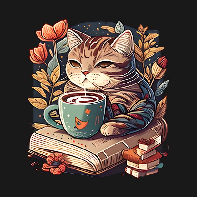 Love Pet My Cat - I Just Want To Drink Coffee And Reading Book by jordanfaulkner02