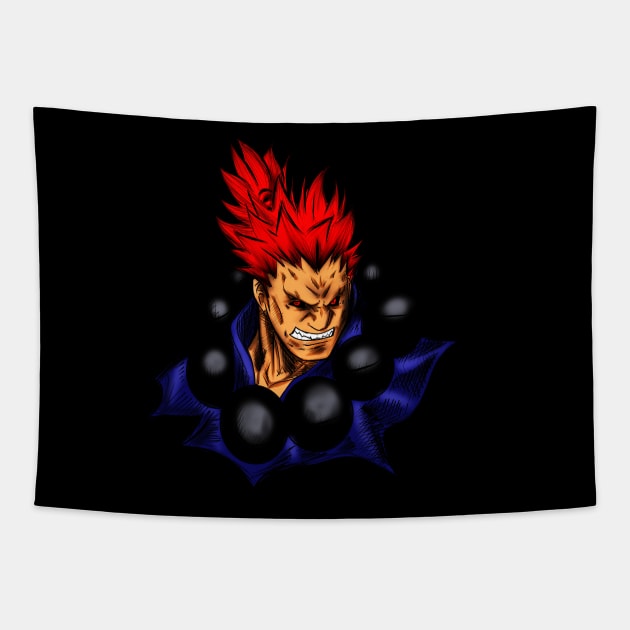 akuma the street fighter Tapestry by jorge_lebeau