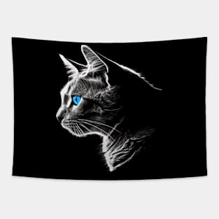 Cat Blue Eyes - Pet Animal Art Cat Tapestry