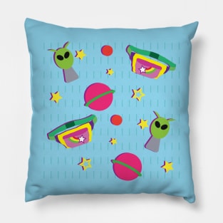 Retro Eighties Alien Fanny Pack with Rainbow Shooting Star Pillow