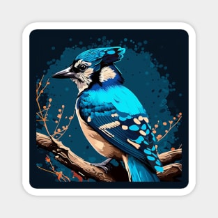 Blue Jay on a Branch Magnet