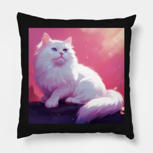 Innocence and Elegance: The Beauty of White Fluffy Cats Pillow