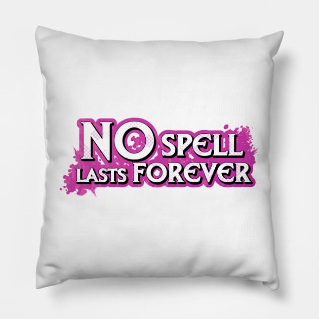 No Spell Lasts Forever Logo Pillow by Killer Tater Tots Comics