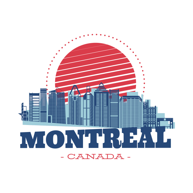 Retro Montreal, Canada Skyline by SLAG_Creative