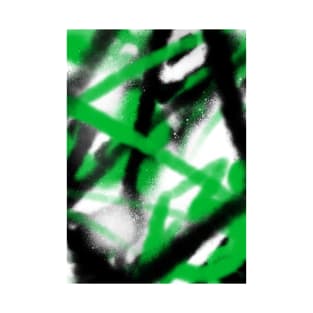 Abstract Green and Black Graffiti Street Art Pattern 006 T-Shirt