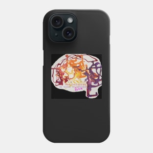 Extra Colorful Neurodiverse brain on art (black background) Phone Case