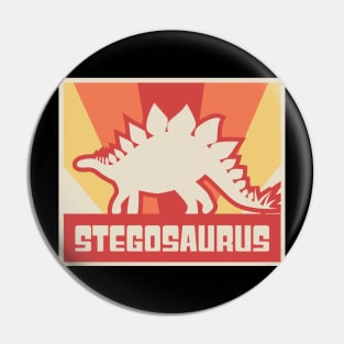 Vintage Dinosaur Stegosaurus Graphic Pin