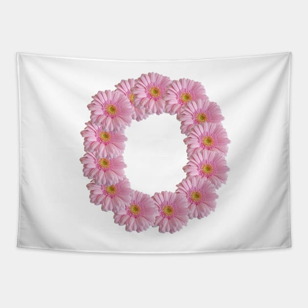 Letter o Pink Gerbera Daisy Tapestry by ellenhenryart