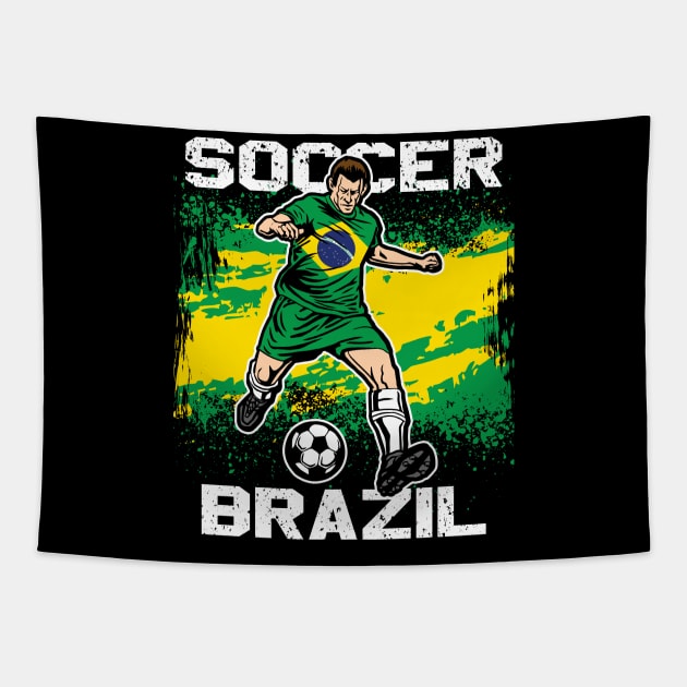 Brazil Soccer Futbol Tapestry by megasportsfan