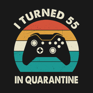 I Turned 55 In Quarantine - Sunset Retro Vintage 1965 55th Birthday Gift T-Shirt