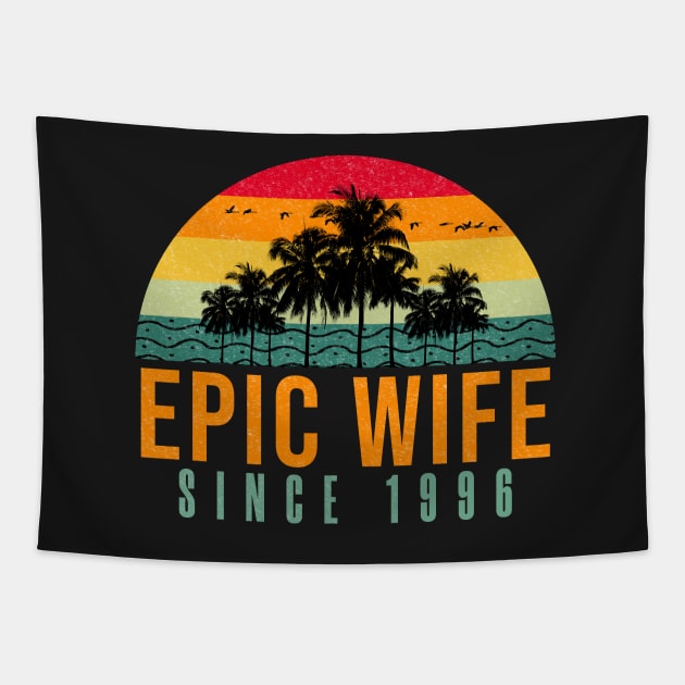 Epic Wife Since 1996 - Funny 25th wedding anniversary gift for her Tapestry by PlusAdore