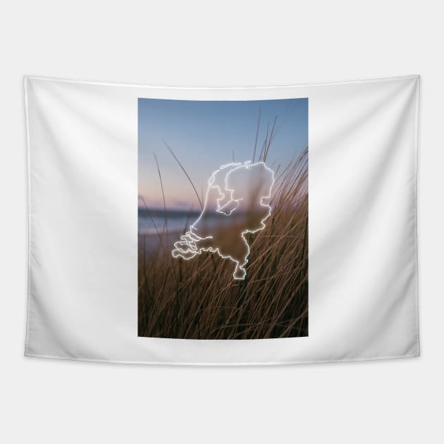 Netherlands Country Map | Luminous Landscapes Tapestry by Visitify