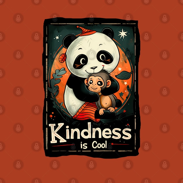 Kindness is Cool-Panda and Monkey 1 by Peter Awax