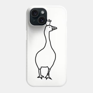 Goose Wears Stolen Crown Minimal Line Drawing Phone Case