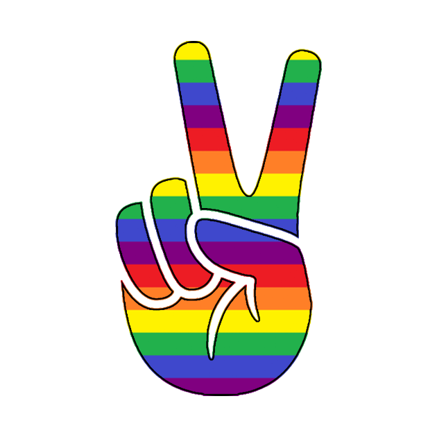 Rainbow Peace Sign - LGBTQ+ by tziggles