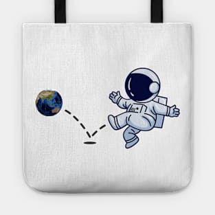 Astronaut plays Earth Soccer Tote