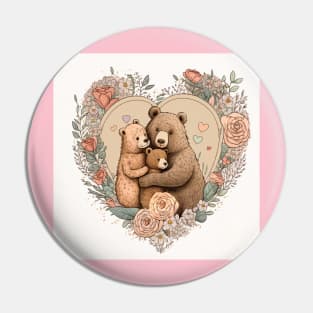 Happy Bear Family Pin