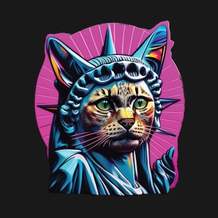 Funny Statue of Liberty With Cat's Head - Statue of liberty T-Shirt