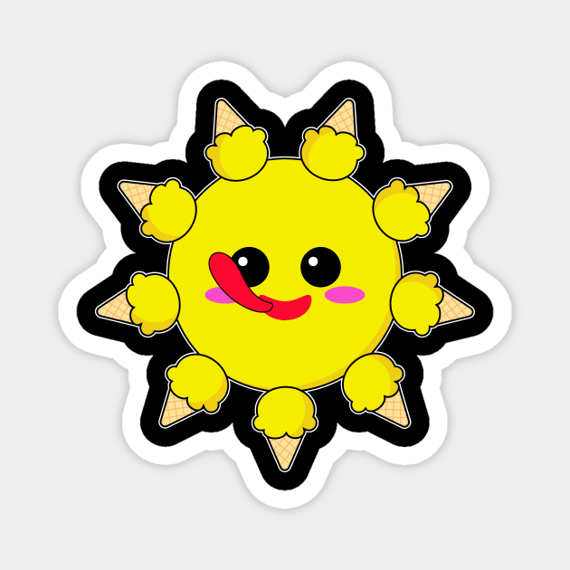 Yellow sunny ice cream Magnet by Coowo22
