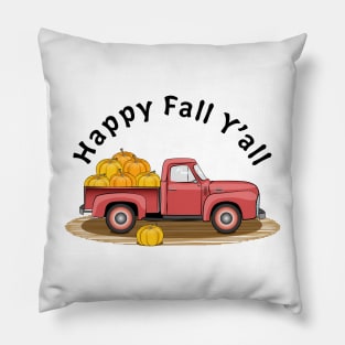 Happy Fall Y'all Vintage Pumpkin Truck Pillow