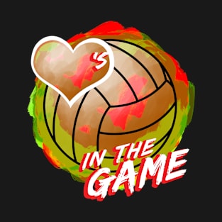 Volleyball - Hearts In The Game - Dirty Red T-Shirt