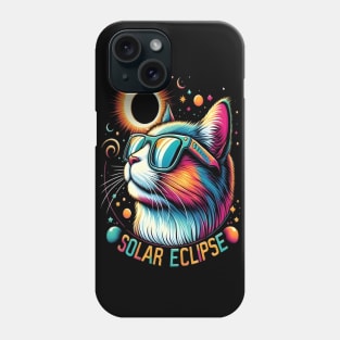View Totality April 8 2024 Astronomy cat Solar Eclipse Phone Case
