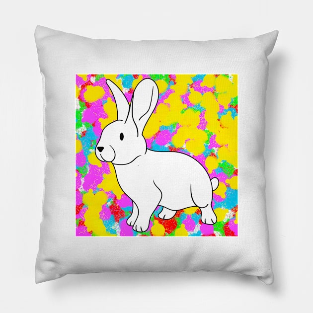 Rabbit Tie Dye Pillow by IBMClothing