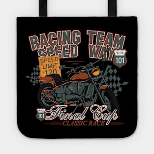 Motorcycle Racing Team Bike T-Shirt Tote