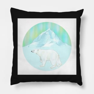 Northern Lights Polar Bear Pillow